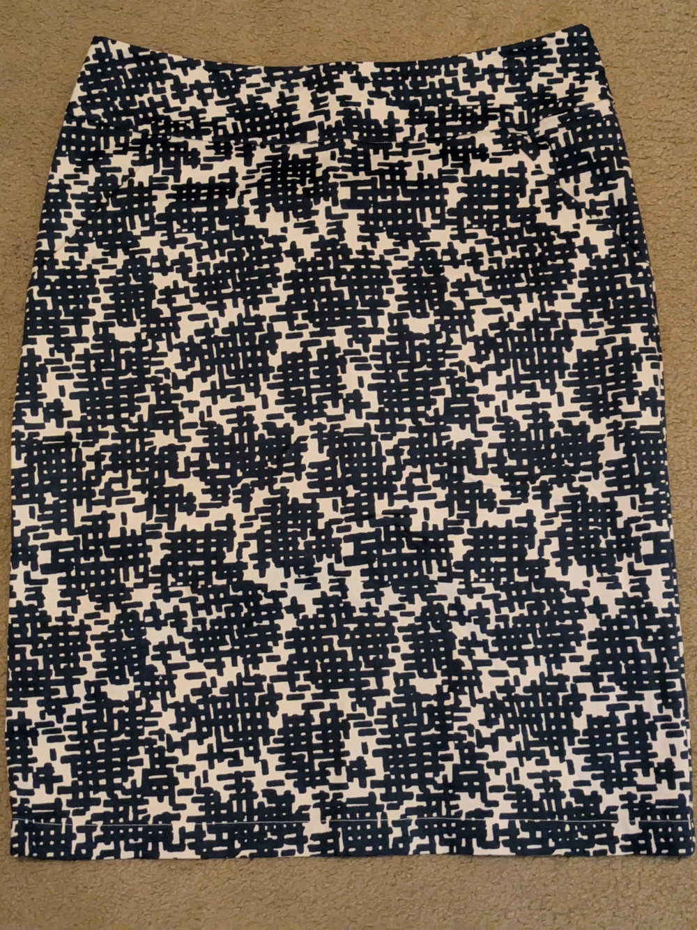Vintage Chaiken and Capone Blue and White Pencil Skirt 6 NWOT